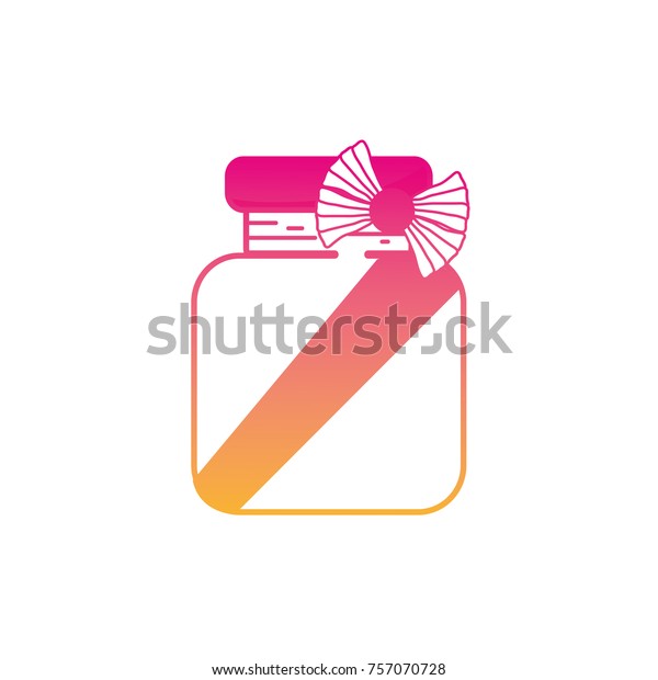 Silhouette Crystal Jar Ribbon Bow Decoration Stock Vector Royalty