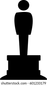 Silhouette of cup awards in human form, vector