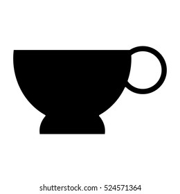 silhouette cup coffe break time office icon