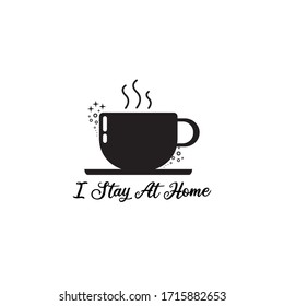 a silhouette of a cup of coffee