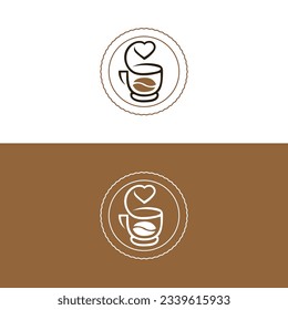 silhouette of cup coffee lover,Coffee cup and heart shapes,coffe logo,coffe icon,Coffee cup logo,hot coffe logo.