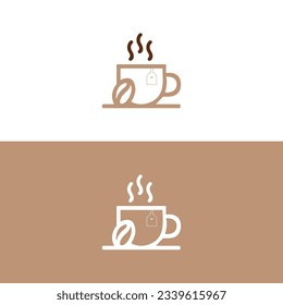 silhouette of cup coffee lover,Coffee cup and heart shapes,coffe logo,coffe icon,Coffee cup logo,hot coffe logo.