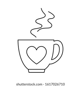 silhouette of cup of coffee on white background vector illustration design