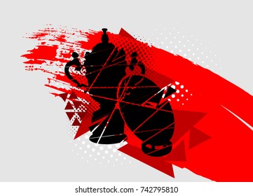 silhouette of Cup Rugby and the oval ball