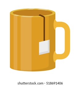 silhouette of cup with tea closeup