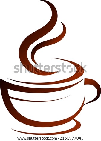 Silhouette of a cup of tea or coffee. Design for a coffee shop