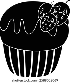 Silhouette Cupcake Vector Icon Set