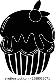 Silhouette Cupcake Vector Icon Set