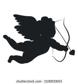 Una silueta de un cupido con una flecha.