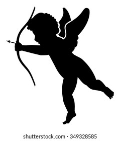 Silhouette Cupid with bow