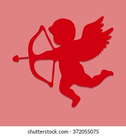 Silhouette of Cupid. Eps10. Vector illustration.