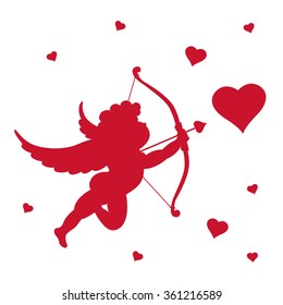 Silhouette of Cupid. Vector illustration