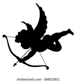 Silhouette of Cupid. Vector illustration