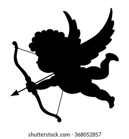 Silhouette of Cupid. Vector illustration