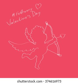 Silhouette of Cupid. Vector illustration