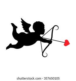 Silhouette of cupid.Vector illustration