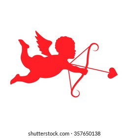Silhouette of cupid.Vector illustration