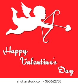 Silhouette of cupid.Vector illustration