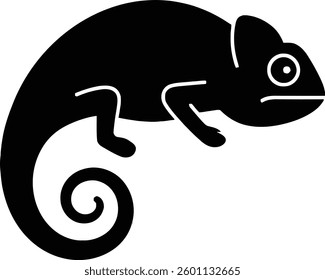  Silhouette Curled Chameleon logo Design