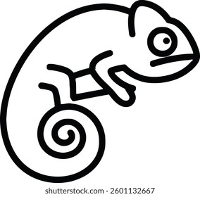  Silhouette Curled Chameleon logo Design