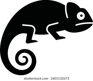  Silhouette Curled Chameleon logo Design