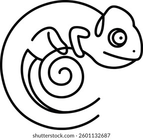  Silhouette Curled Chameleon logo Design