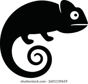  Silhouette Curled Chameleon logo Design