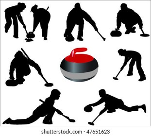silhouette of a curlers vector