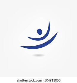 Silhouette of curly gymnastics. Vector