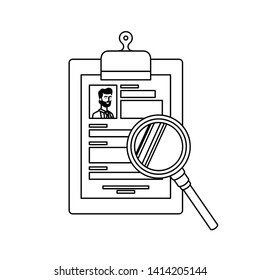 silhouette of curriculum vitae white background