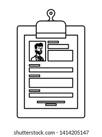 silhouette of curriculum vitae white background