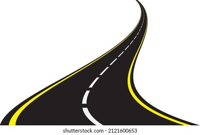 Silhouette Curved Road Vector Illustration Stock Vector (royalty Free 