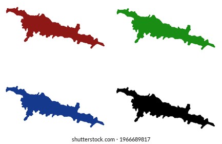 silhouette of Cusco di Peru map with white background