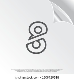 silhouette cut off eight logo. simple design. vector icon illustration