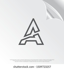 silhouette cut off A logo. simple design. vector icon illustration