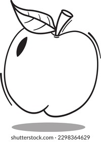 Silhouette de la linda ilustración vectorial de manzana aislada