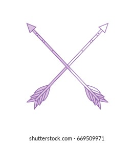 silhouette cute arrows element with ornamental design