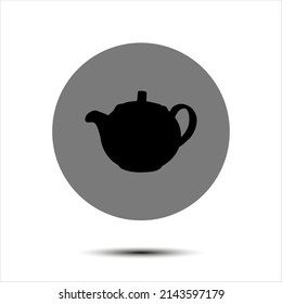 silhouette cute ceramic teapot vector illustration. tea ceremony icon. tea tradition vector