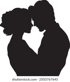 Silhouette of a cute couple.