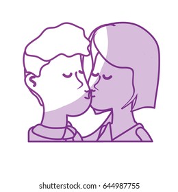 silhouette cute couple kissing a romantic scene