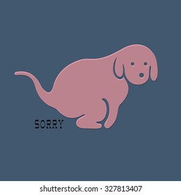 Silhouette of cute doggy. Vector EPS10