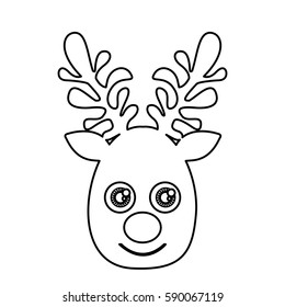 Reindeer Red Nose Isolated On White Stock Vector (Royalty Free ...