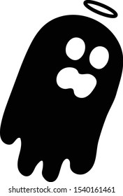 silhouette of a cute ghost Halloween, using vector style