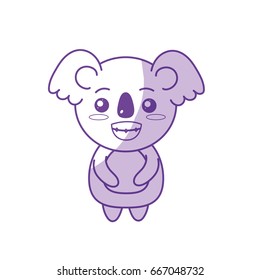 silhouette cute koala wild animal with face expression