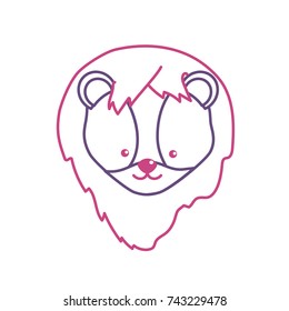 silhouette cute lion head wild animal