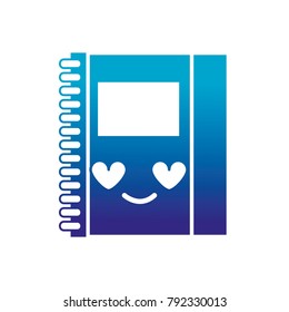 silhouette cute and in love notebook object kawaii