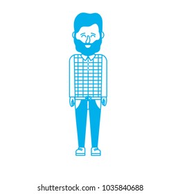 silhouette cute man with hairstyle design