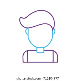 silhouette cute man with hairstyle design and shirt