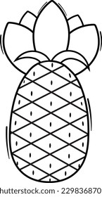 Silueta de la ilustración vectorial de piña linda