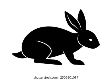 Una silueta de conejo lindo